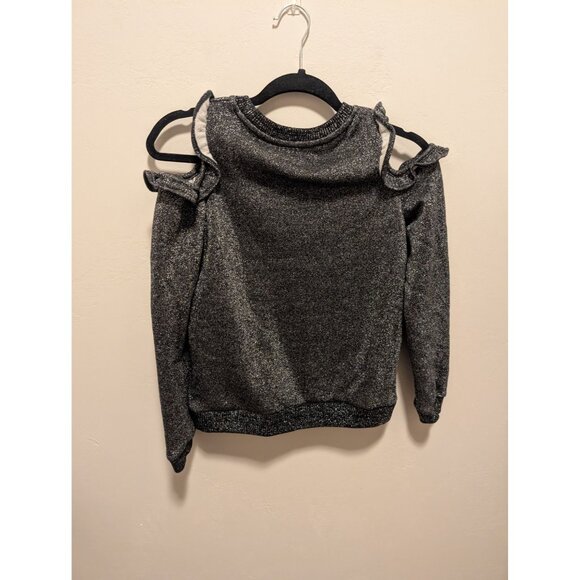 Guess Long Sleeve Cold Shoulder Logo Sweater size 12 - Picture 3 of 5